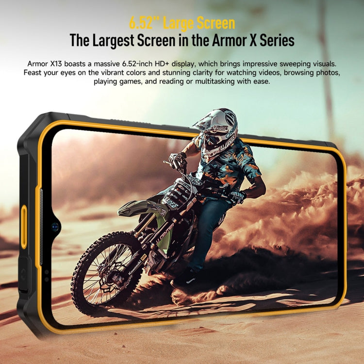 Ulefone Armor X13, IP68/IP69K Rugged Phone, 6.52 inch Android 13 MediaTek Helio G36 Octa Core, Network: 4G, NFC, OTG Ulefone Armor X13, IP68/IP69K Rugged Phone, 6.52 inch Android 13 MediaTek Helio G36 Octa Core, Network: 4G, NFC, OTG